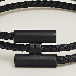 Men’s Hermes Tournis Tresse bracelet - Noir Color